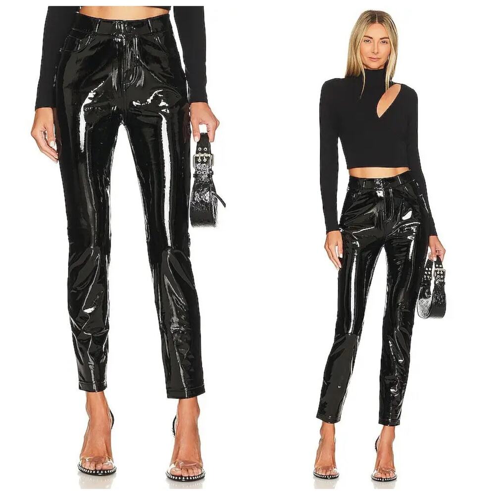 NWT Commando Black Faux Patent Leather Pant Size Small SLG72 Chic Grunge